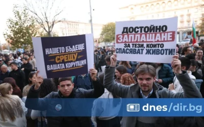 „Не ви ли е неудобно?“: Младите лекари излязоха на протест пред МЗ (снимки)