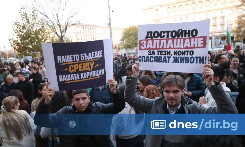 „Не ви ли е неудобно?“: Младите лекари излязоха на протест пред МЗ (снимки)