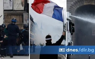 Палки, газ и водни оръдия срещу стотици хиляди протестиращи във Франция (снимки)
