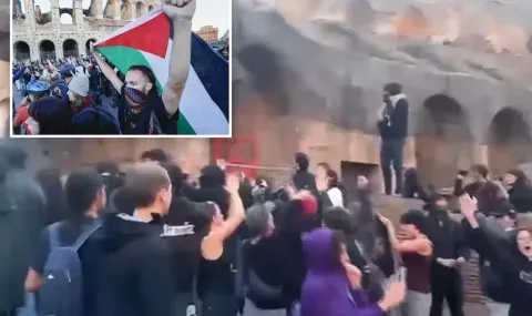 Демонстранти с палестински знамена влязоха в Колизеума