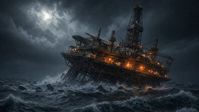 Загинал и изчезнали след потъването на голяма нефтена платформа в Атлантика (ВИДЕО)